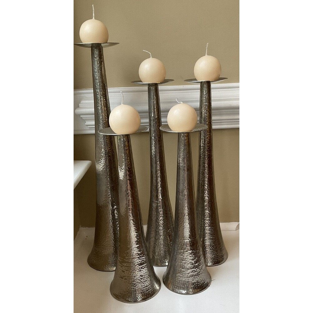 Elegant Silver Candle Holders Set